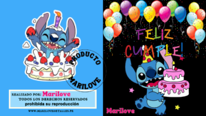 tarjeta cumpleaños stitch